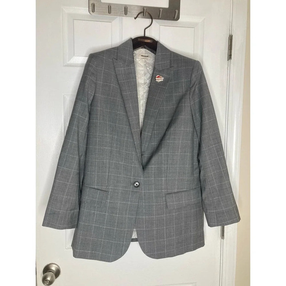 Zadig & Voltaire Viva Check virgin wool Blazer sz 10 - Picture 4 of 15